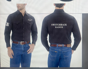 Men's Black Western Button Down
