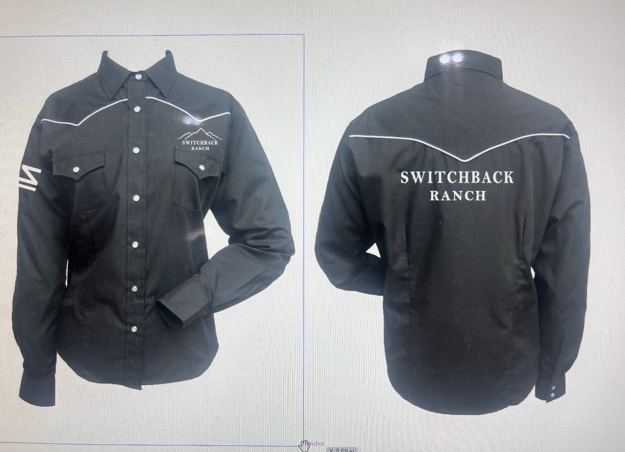 Women's Black Western Button Down