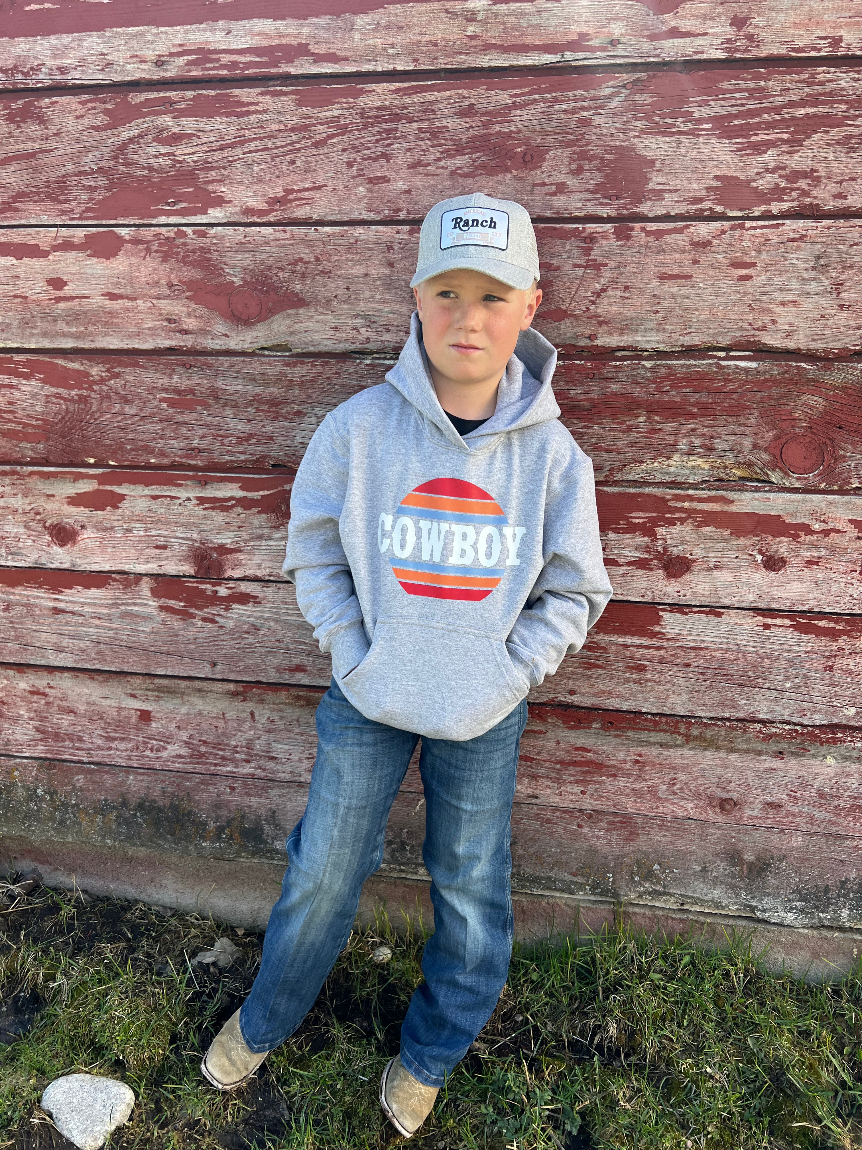 Cowboy Sunrise Hoodie-Kids