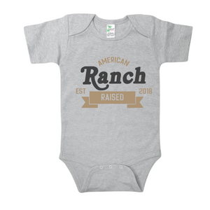 American Ranch Raised Onesie-tan/black