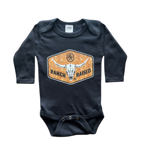 Ranch Raised Longhorn Tooled Onesie